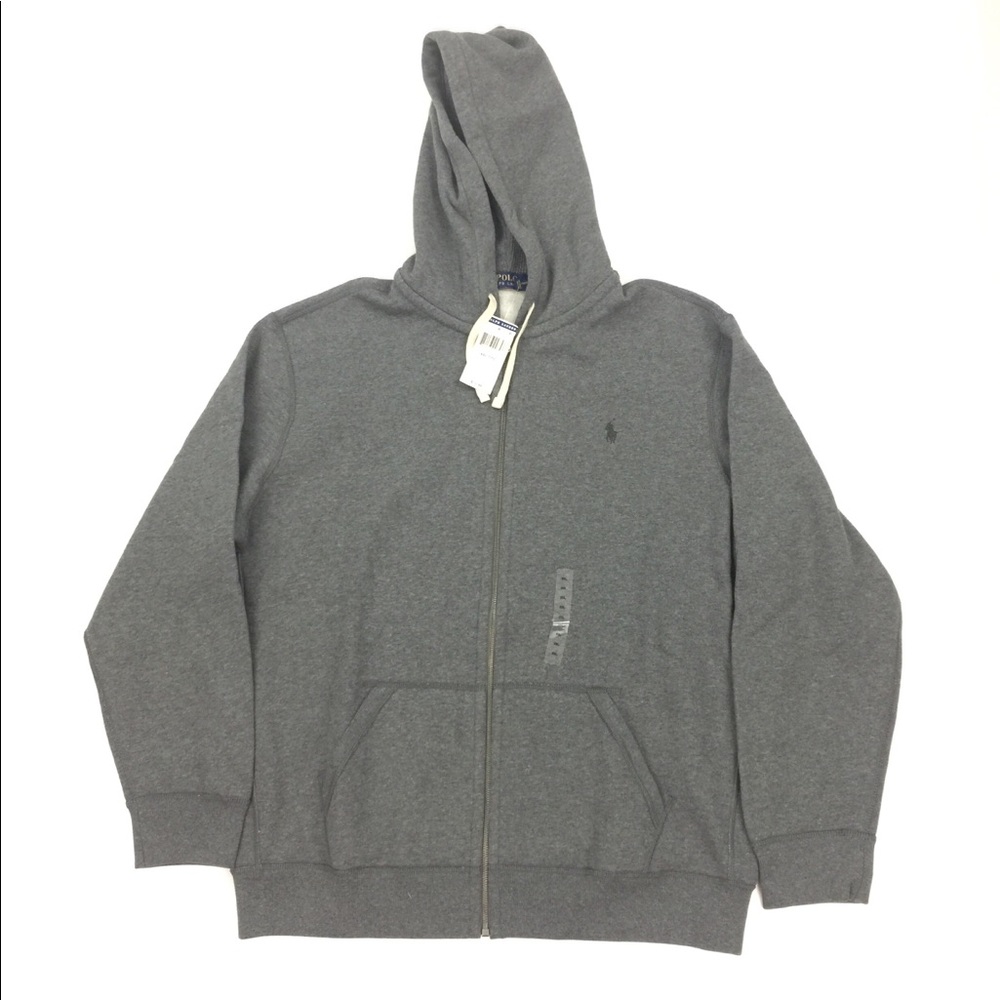 NEW Polo Ralph Lauren Hoodie Jacket Zip Men’s Gray